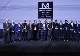 Group photo of the Malagueños del Año 2025 winners.