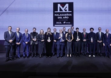 Group photo of the Malagueños del Año 2025 winners.
