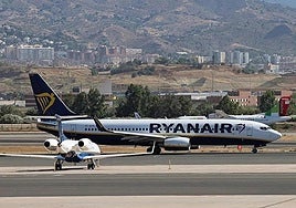 File image of a Ryanair aircraft at Malaga Airport.
