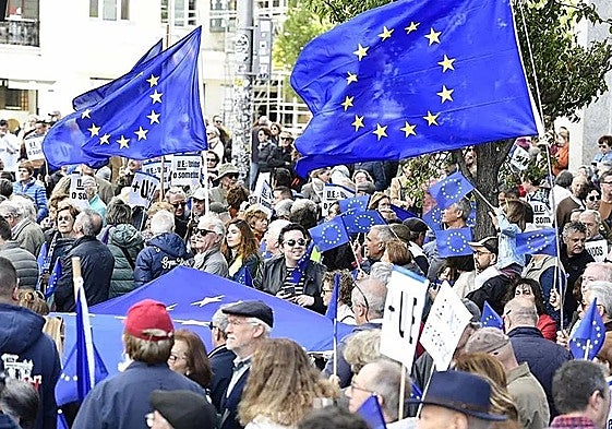 Demonstration in Madrid in defence of European values in May.