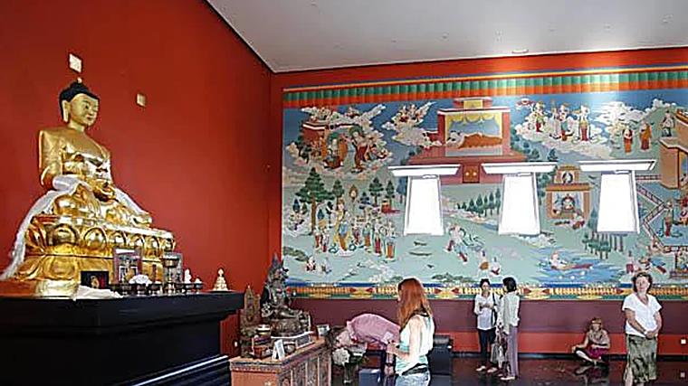 Interior of the Stupa de la Iluminación de Benalmádena (Illumination Stupa of Benalmádena).