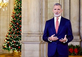 King Felipe VI delivers his 2025 Christmas Eve message.