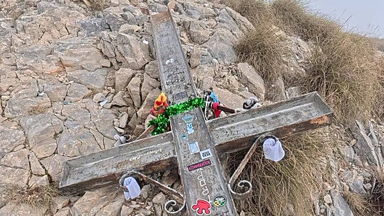 Vandals target historic symbol marking peak on Malaga mountain popular with hikers