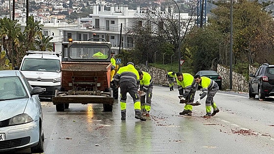 Inland Malaga towns continue with clean-up operations after the weekend storms