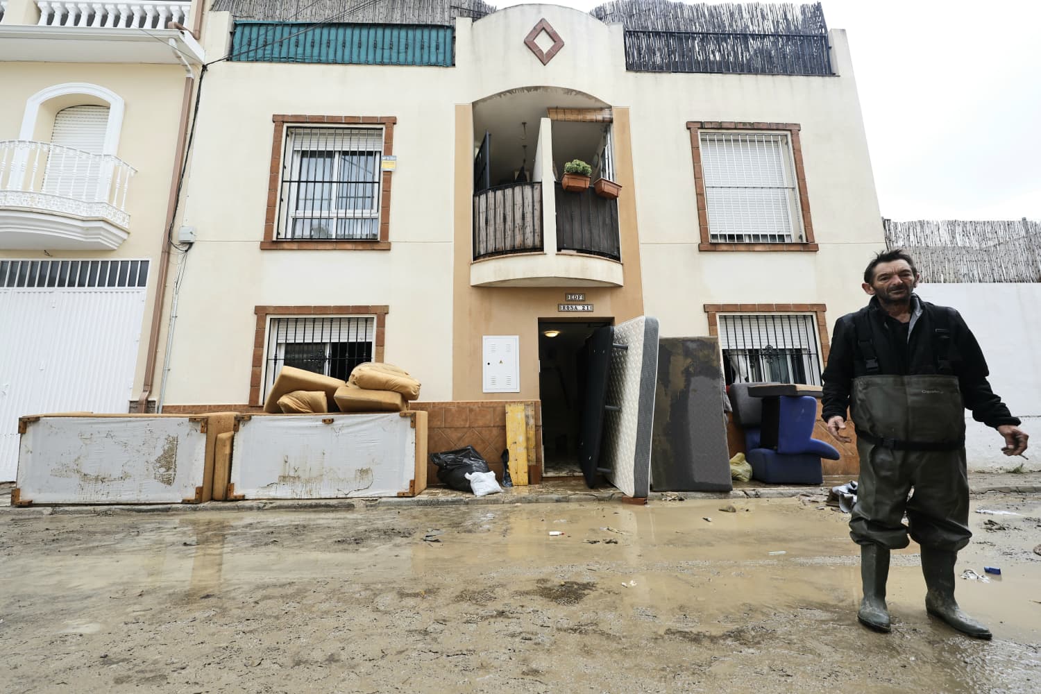 In pictures: Malaga town mops up after a night of torrential rain and the Guadalhorce river at its highest level on record