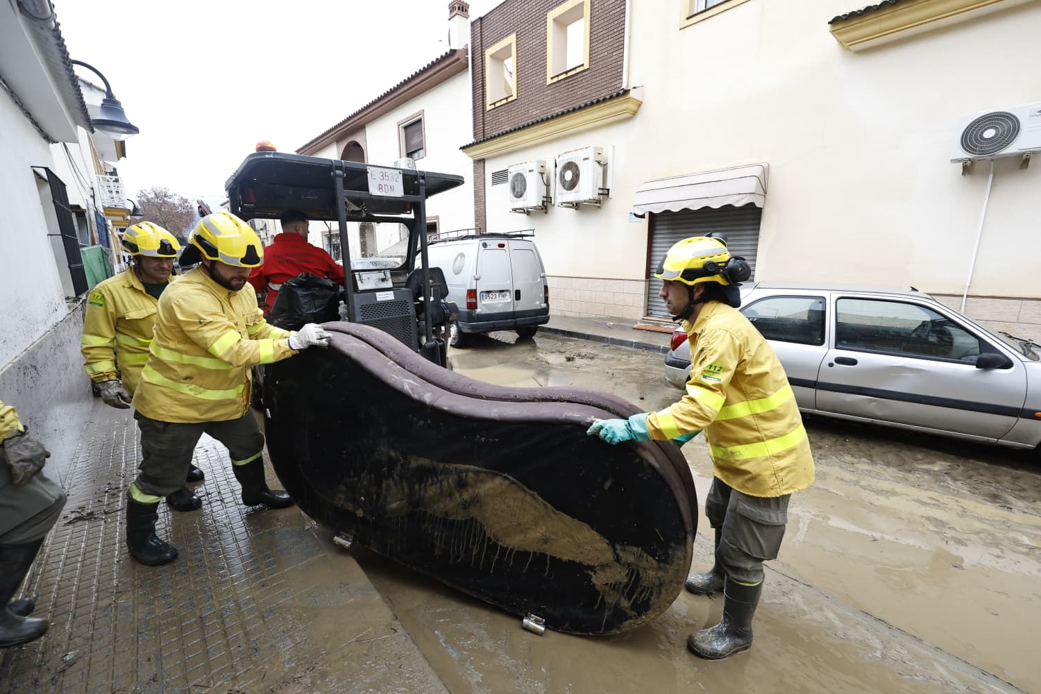 In pictures: Malaga town mops up after a night of torrential rain and the Guadalhorce river at its highest level on record