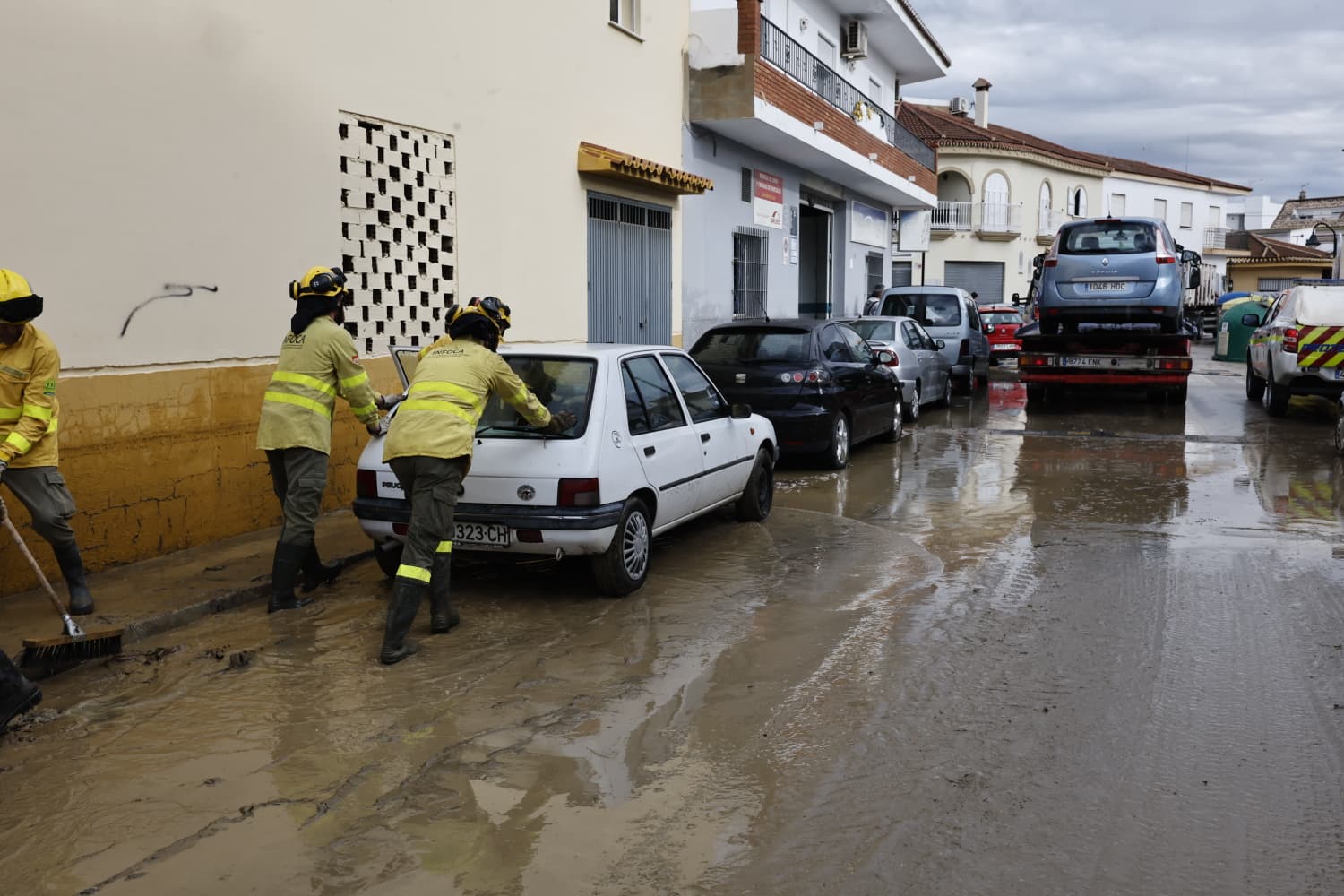In pictures: Malaga town mops up after a night of torrential rain and the Guadalhorce river at its highest level on record