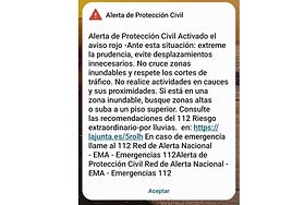 Mobile phone alarms ring again: Malaga area under red warning for heavy rain