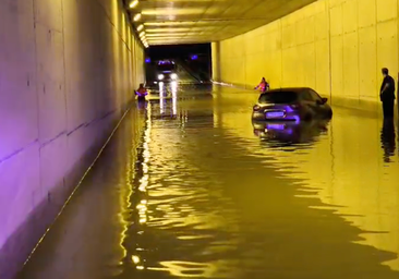 Emergency services rescue driver trapped in tunnel at Malaga Airport