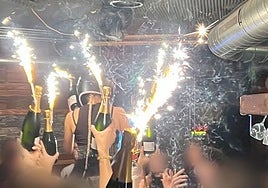 Interior of the Crans Montana hall before the fire broke out.