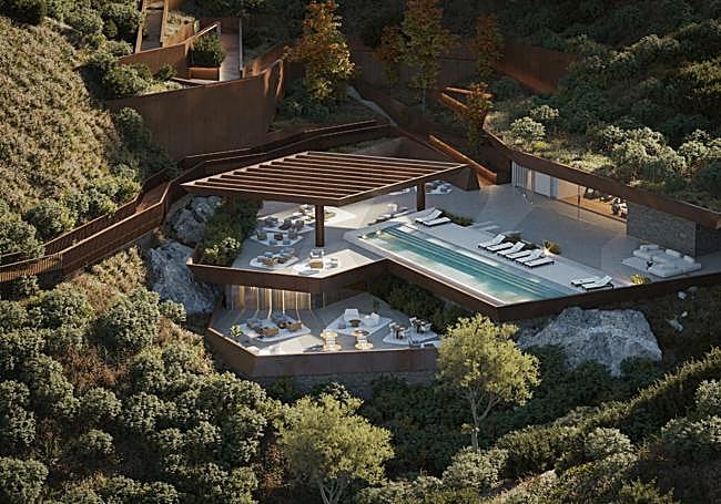 Detail of the Mosher Collection development, which pays homage to the style of the Casa de la Cáscada