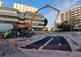 Roadway replacement works in Armengual de la Mota street.