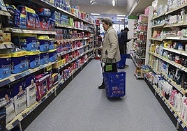 Shoppers in a supermarket.