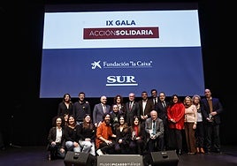 Group photo of the award winners and the representatives of various institutions at the event in Malaga.