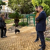 The town's mayor during a visit to the new pet park.