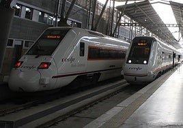 Medium-distance trains at the María Zambrano station in Malaga.