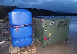 Drinking water generating machine that EMA has brought to the centre of Casares.