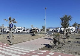 Car park for motorhomes in Almería.