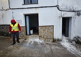 Water flowing from a house in Benaoján.