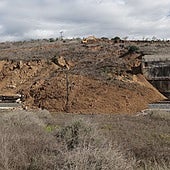 The slope in Álora that gave way at the beginning of the month.