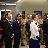 Archive image of Princess Anne with former Governor Sir David Steele and The Chief Minister Fabian Picardo