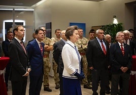 Archive image of Princess Anne with former Governor Sir David Steele and The Chief Minister Fabian Picardo