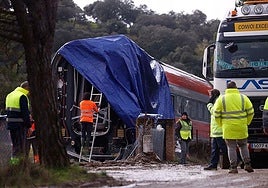 Photo from the work in Adamuz after the train crash.