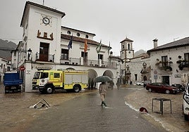 Grazalema's main square during last week's evacuation