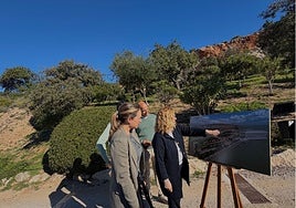 Mayor Ana Mula at the site of the planned sports mountain on Tuesday.