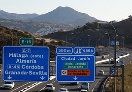 The A-7 motorway as it passes through Malaga.