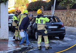 Malaga 112: car burns near school and causes panic