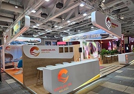 Final touches to the Costa del Sol's display at ITB Berlin 2026.