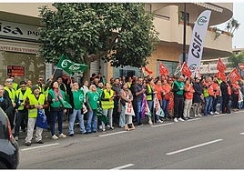 Protest by the trade unions last Saturday at the Andalusia Day event.