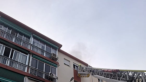 Malaga firefighters rescue inhabitants through windows after meter room catches fire