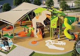 Recreation of the children's playground planned for the public square on the site of Ronda's current bus station.