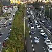 Malaga traffic: long tailbacks on A-7 motorway following two Monday accidents
