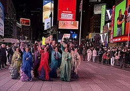 The Sara Baras flamenco dance company, in Times Square.