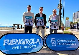 Sánchez, Rodríguez and Romero announce the Fuengirola triathlon.