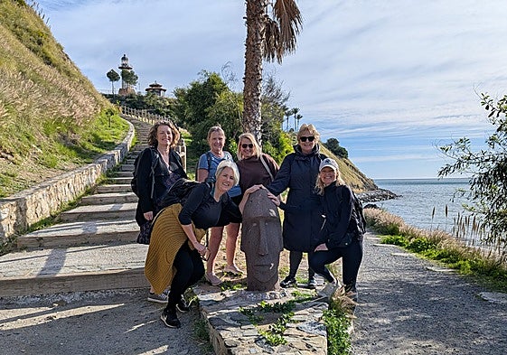 The group enjoying last month's seaside walk.
