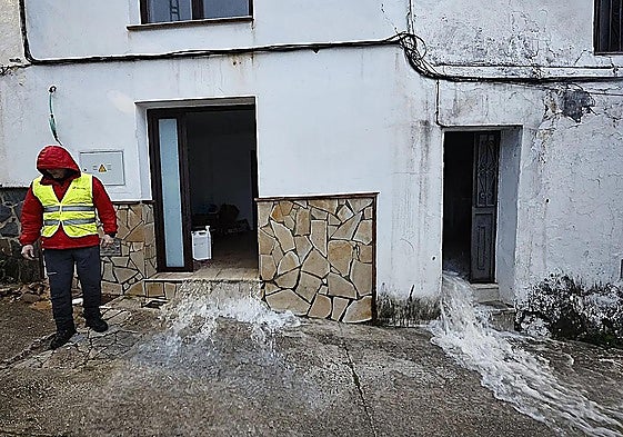 Image of rainwater damage to a property.