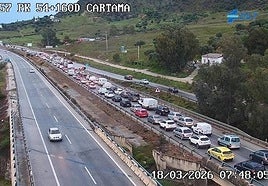 Traffic jams on Wednesday, near Cártama.