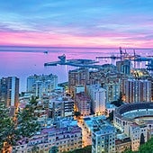 View of Malaga coastline from Gibralfaro