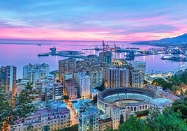 View of Malaga coastline from Gibralfaro