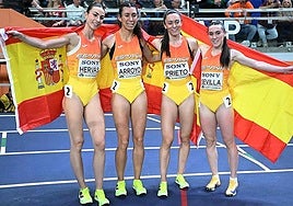Blanca Hervás, Rocío Ayorro, Ana Prieto and Paula Sevilla made up Spain's women's relay team in Torun.