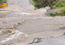 A road in Torrox damaged during the February storms
