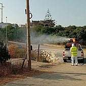 Fumigation to prevent West Nile Virus.