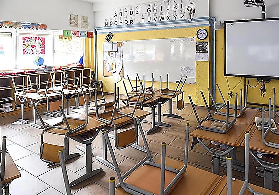 Archive photo of a classroom in Malaga city.