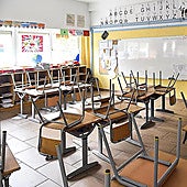 Archive photo of a classroom in Malaga city.