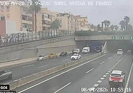 Photo from Wednesday from the road cameras at the Carlos Haya tunnel in Malaga.