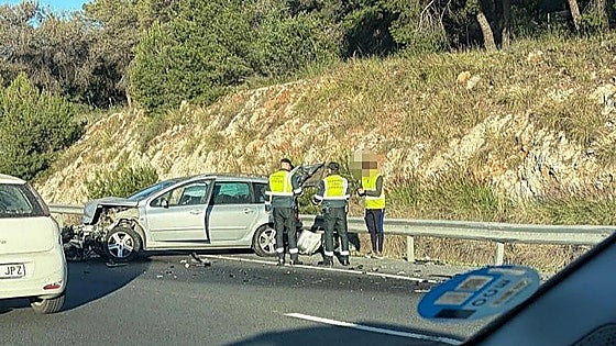 Costa del Sol collision with lorry sends car off A-7 motorway